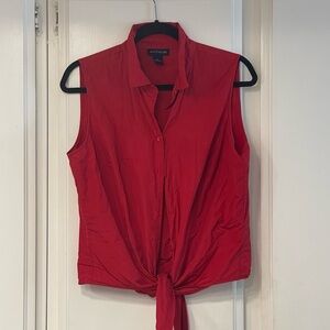 Ann Taylor Vibrant Red Sleeveless Blouse